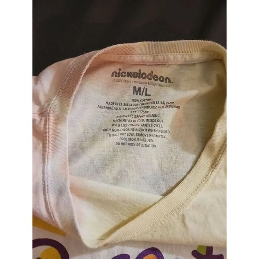 Vintage Nickelodeon Medium Large Rugrats White Tie Dye Tee Shirt T-Shirt Top‎